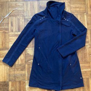 Neon Buddha Navy Blue Side Zip Up Cotton Tunic Yoga Style Jacket in XS